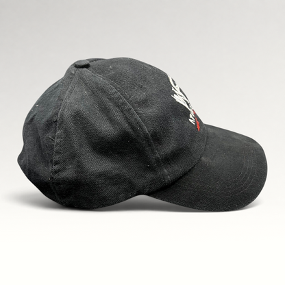 Raree Finds vintage black WWF Attitude Era snapback hat with white and red embroidered scratch logo