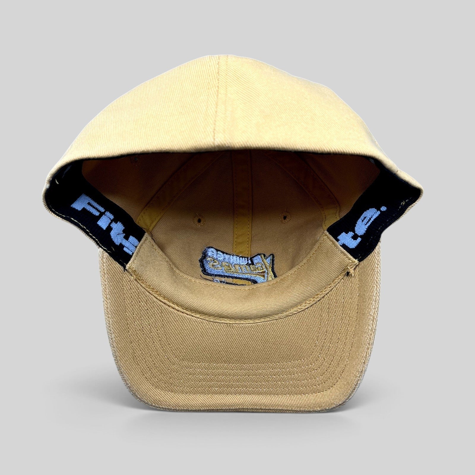 Raree Finds vintage 2002 Winter X Games VIII tan cotton strapback hat by ADAMS with interior branding detail