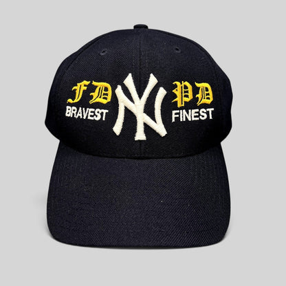 Raree Finds vintage navy New York Yankees snapback hat with FDNY and NYPD tribute embroidery