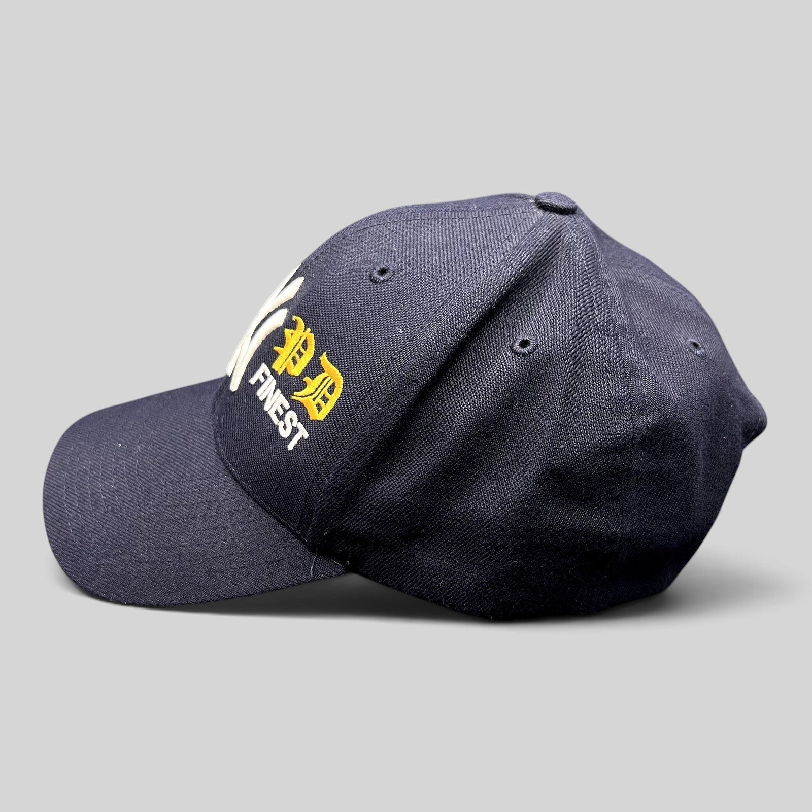 Raree Finds vintage navy New York Yankees snapback hat featuring FDNY and NYPD tribute embroidery