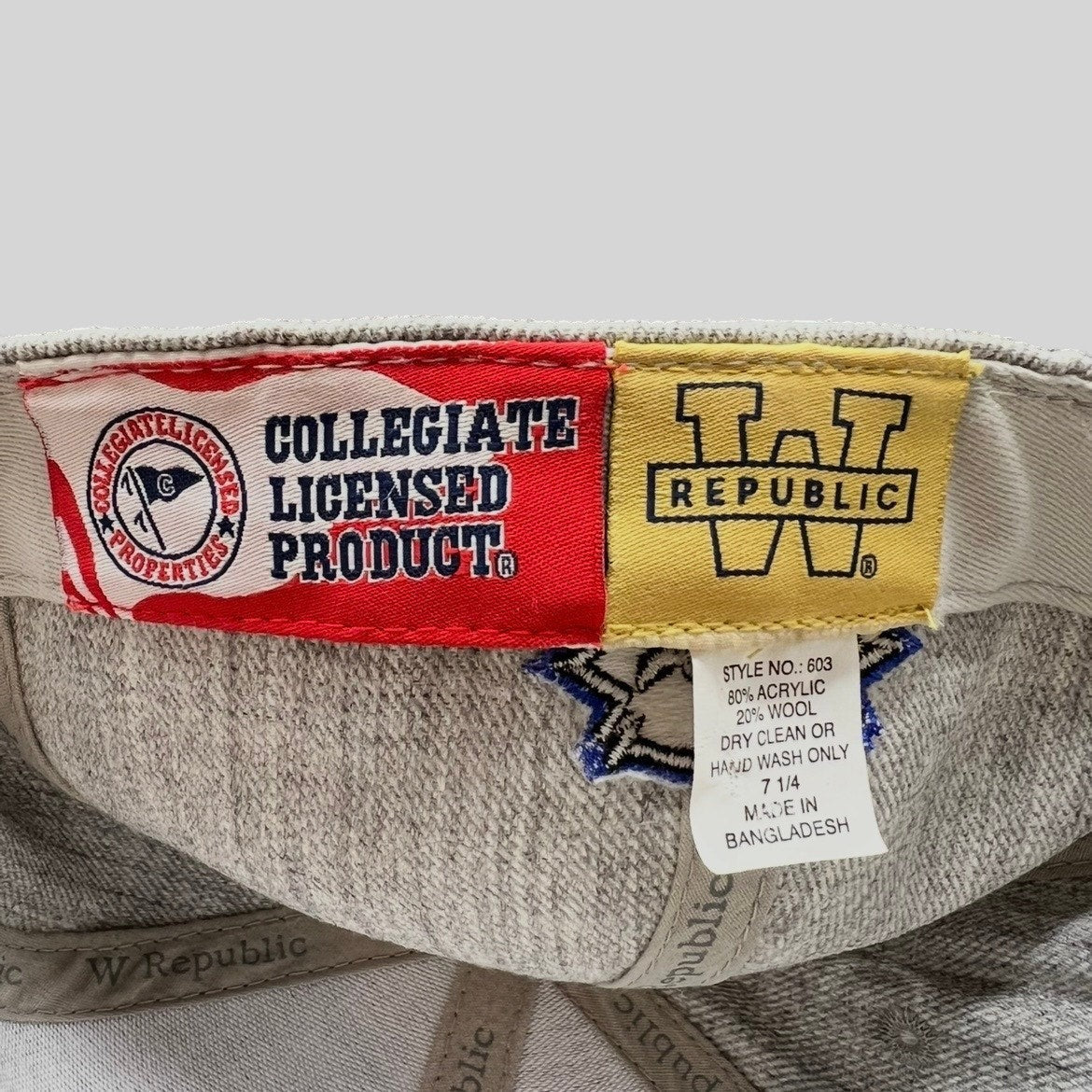 Raree Finds W Republic Morehead State Eagles fitted cap interior tag showing collegiate licensed product branding