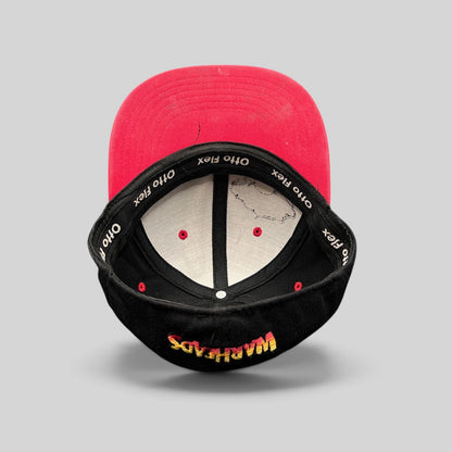 Raree Finds vintage Warheads candy promo hat showing the interior Otto Flex branding and red brim underside