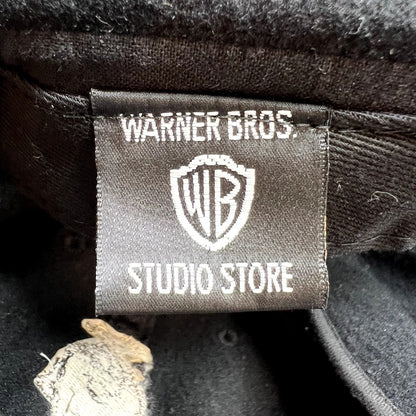 Raree Finds vintage 1995 Warner Bros Studio Store black wool hat interior tag with iconic shield logo