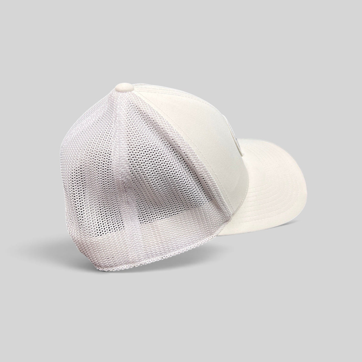 Raree Finds white Black Clover Yupoong trucker hat with breathable mesh back and structured front panel