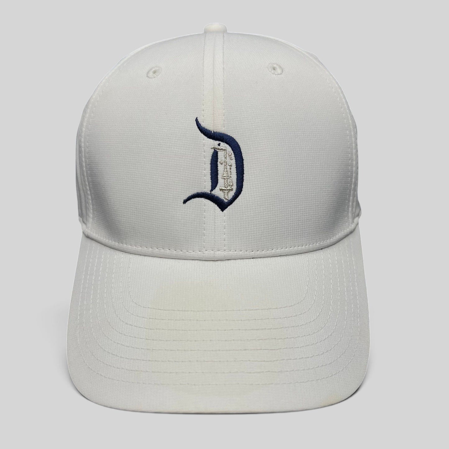 Raree Finds white Disney Nike Legacy 91 performance cap with an embroidered navy D logo on the front