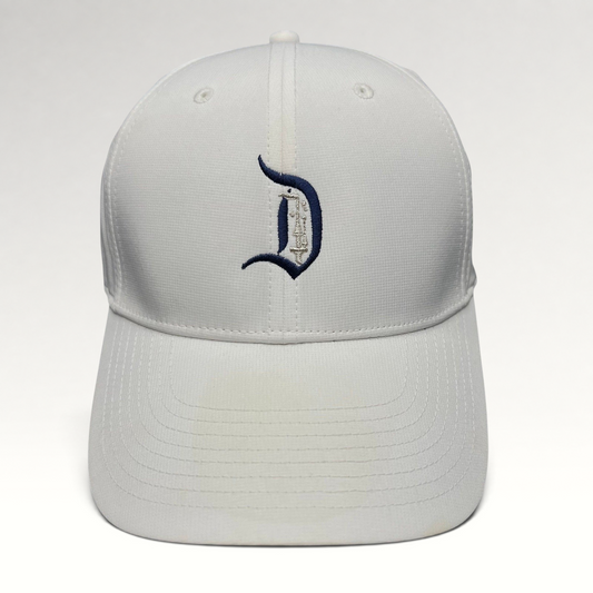 Raree Finds white Disney Nike Legacy 91 performance cap with an embroidered navy D logo on the front