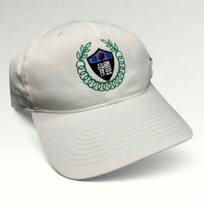 Raree Finds white strapback hat with 18th Korean American Sports Festival embroidered crest and Korean text