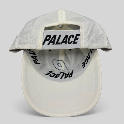 Raree Finds white Palace Skateboards strapback hat with interior branded taping and adjustable back strap