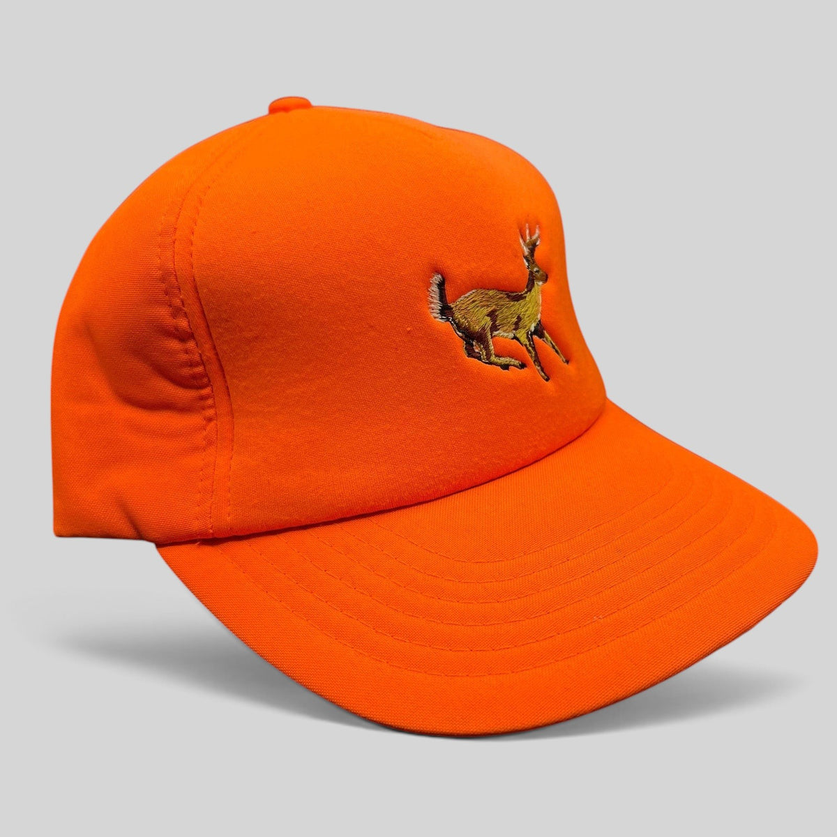 Raree Finds vintage Winchester blaze orange hunting snapback hat with embroidered deer graphic