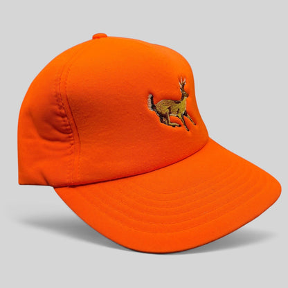 Raree Finds vintage Winchester blaze orange hunting snapback hat with embroidered deer graphic