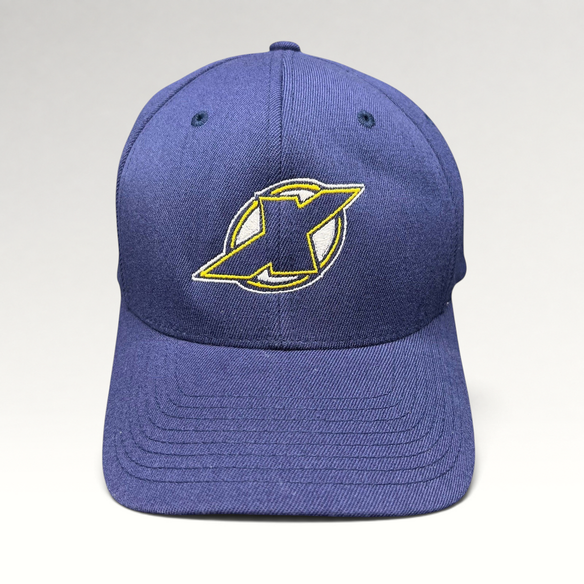 Raree Finds navy blue X-Men First Class film crew Flexfit hat with embroidered X logo on the front