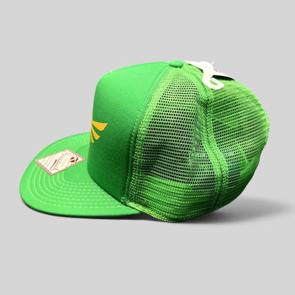 Raree Finds Legend of Zelda Skyward Sword green trucker snapback hat with gold Hylian Crest and original hang tag