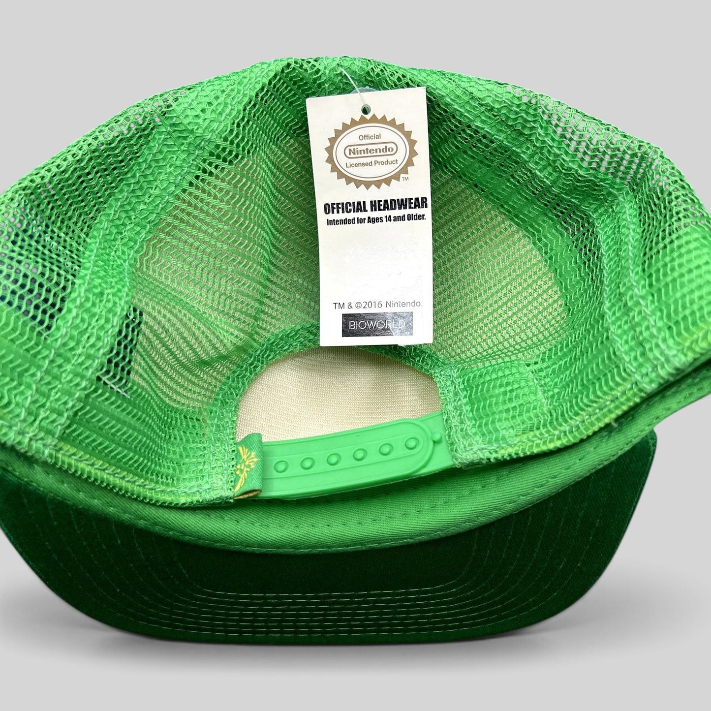 Raree Finds Legend of Zelda Skyward Sword green trucker snapback hat with official Nintendo hang tag attached