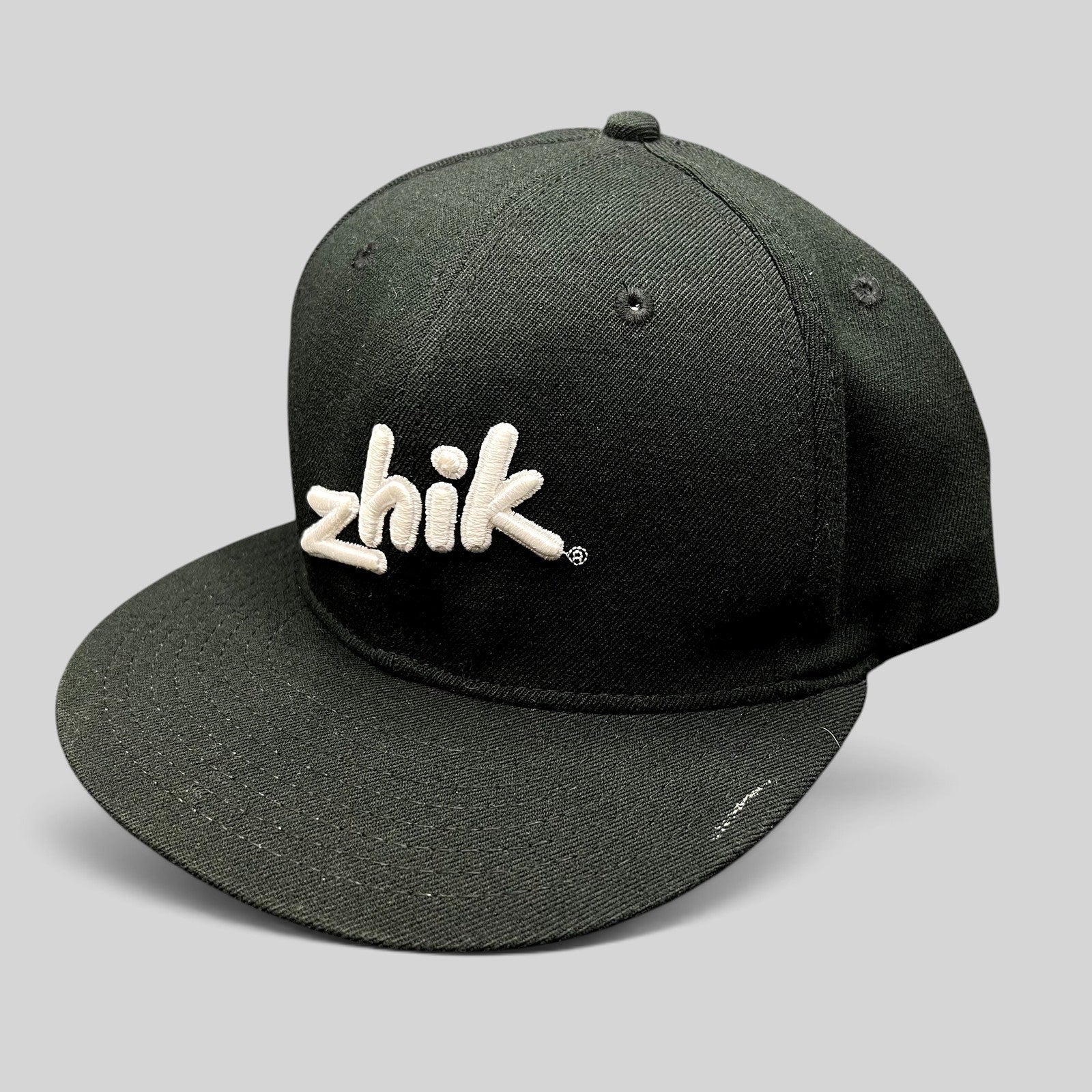 Raree Finds Zhik limited edition black wool fitted sailing cap with white embroidered logo on the front crown