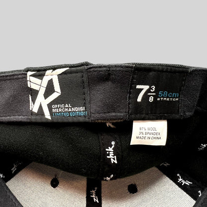 Raree Finds Zhik limited edition fitted cap interior label showing size 7 3/8 and wool blend material tag