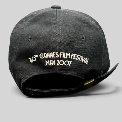 Raree Finds black cotton strapback hat with 60th Cannes Film Festival May 2007 embroidery on the back