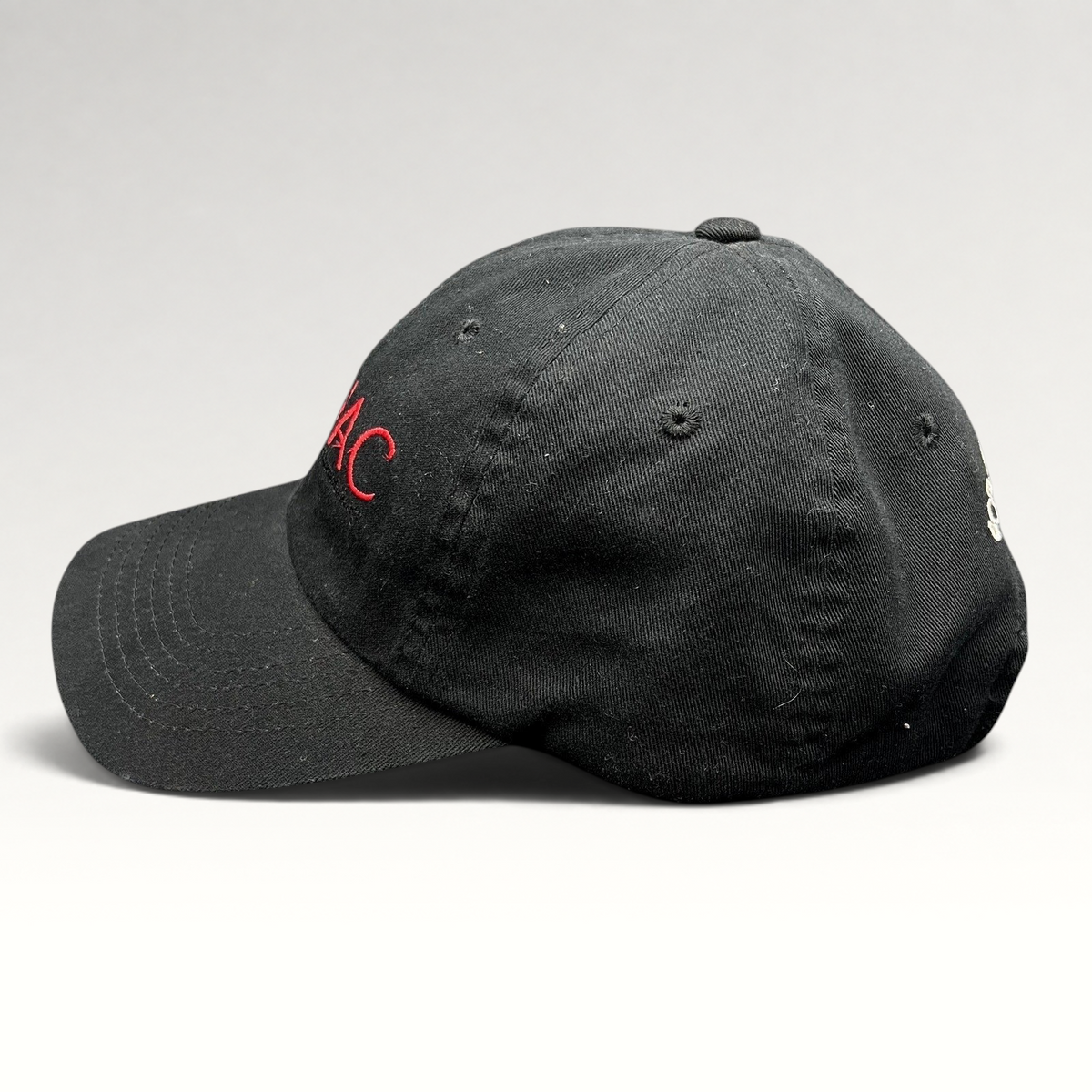 Raree Finds black cotton strapback hat from the 2007 Zodiac Cannes Film Festival with red embroidered logo