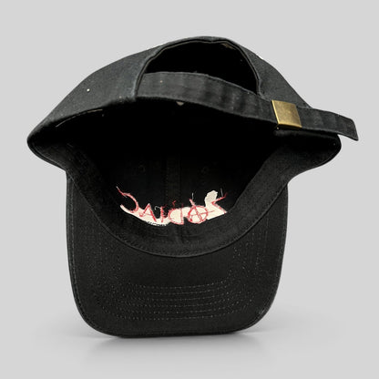 Raree Finds black cotton strapback hat from the 2007 Zodiac Cannes Film Festival promo with adjustable metal buckle.